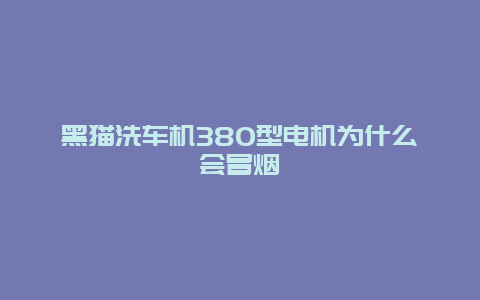 黑猫洗车机380型电机为什么会冒烟_http://www.365jiazheng.com_保洁卫生_第1张