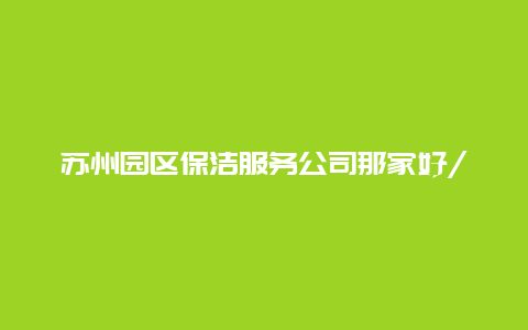 苏州园区保洁服务公司那家好/