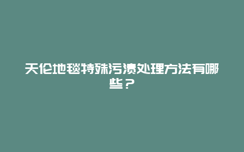 天伦地毯特殊污渍处理方法有哪些？