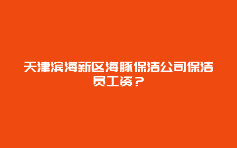 天津滨海新区海豚保洁公司保洁员工资？