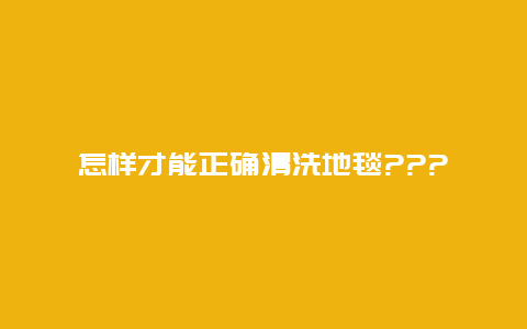 怎样才能正确清洗地毯???