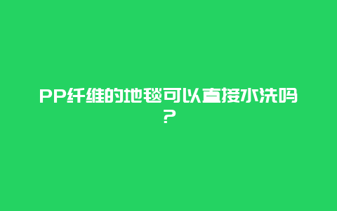 PP纤维的地毯可以直接水洗吗？