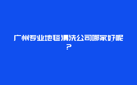 广州专业地毯清洗公司哪家好呢？