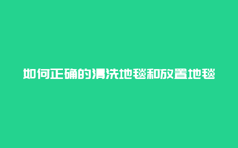 如何正确的清洗地毯和放置地毯