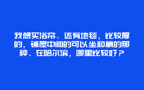 我想买浴帘、还有地毯，比较厚的，铺屋中间的可以坐和躺的那种。在哈尔滨，哪里比较好？