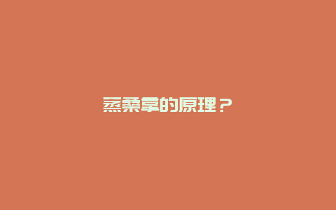 蒸桑拿的原理？