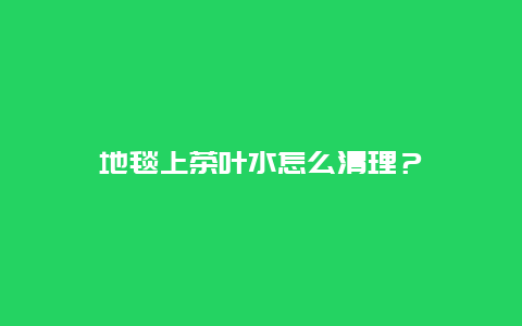 地毯上茶叶水怎么清理？