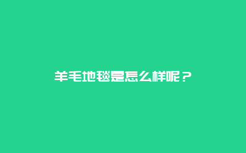 羊毛地毯是怎么样呢？