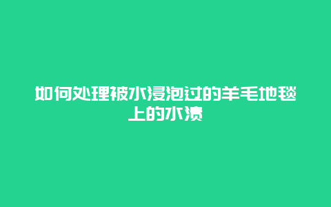 如何处理被水浸泡过的羊毛地毯上的水渍