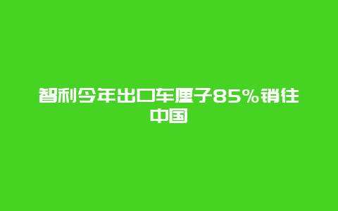 智利今年出口车厘子85%销往中国