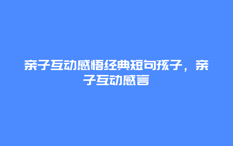 亲子互动感悟经典短句孩子，亲子互动感言