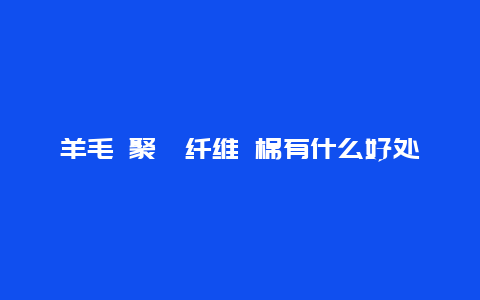 羊毛 聚酯纤维 棉有什么好处