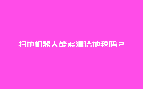 扫地机器人能够清洁地毯吗？