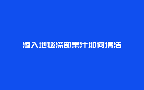 渗入地毯深部果汁如何清洁