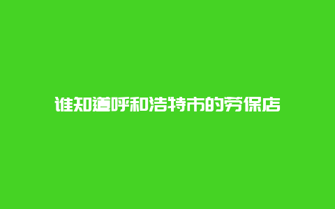 谁知道呼和浩特市的劳保店