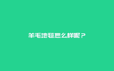 羊毛地毯怎么样呢？