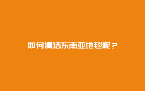 如何清洁东南亚地毯呢？