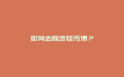 如何去除地毯污渍？