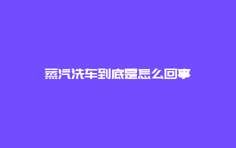 蒸汽洗车到底是怎么回事