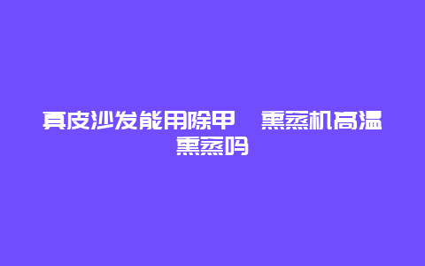 真皮沙发能用除甲醛熏蒸机高温熏蒸吗