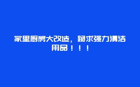 家里厨房大改造，跪求强力清洁用品！！！