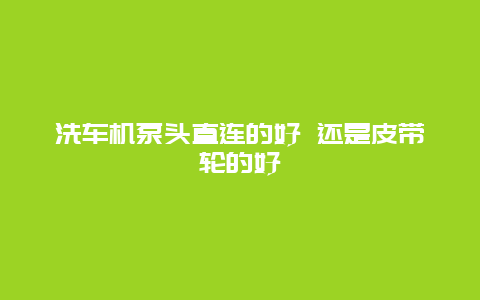 洗车机泵头直连的好 还是皮带轮的好_http://www.365jiazheng.com_保洁卫生_第1张