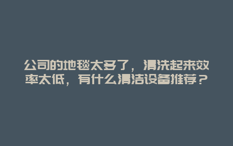 公司的地毯太多了，清洗起来效率太低，有什么清洁设备推荐？