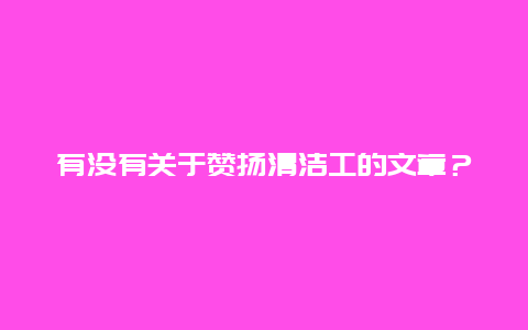 有没有关于赞扬清洁工的文章？