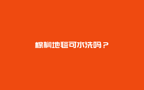 棕榈地毯可水洗吗？