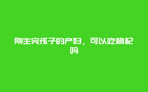 刚生完孩子的产妇，可以吃枸杞吗