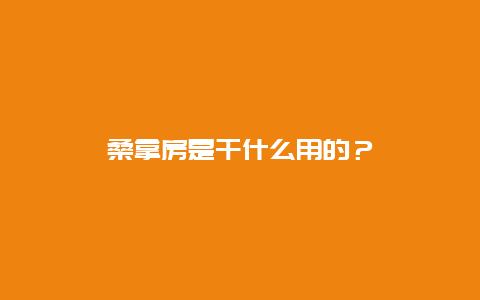 桑拿房是干什么用的？