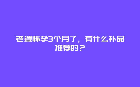 老婆怀孕3个月了，有什么补品推荐的？