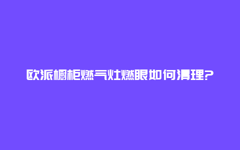 欧派橱柜燃气灶燃眼如何清理?