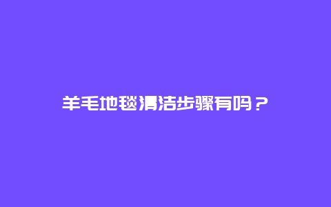 羊毛地毯清洁步骤有吗？