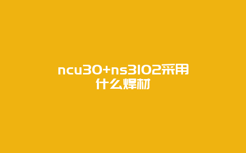 ncu30+ns3102采用什么焊材_http://www.365jiazheng.com_保洁卫生_第1张