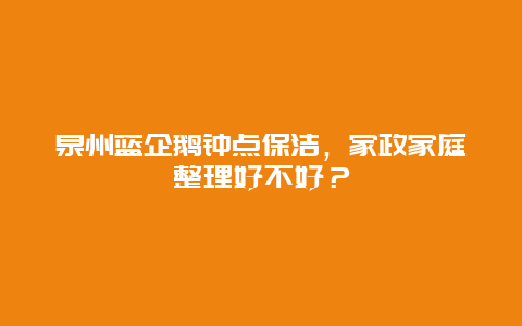 泉州蓝企鹅钟点保洁，家政家庭整理好不好？