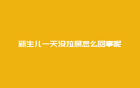 新生儿一天没拉屎怎么回事呢