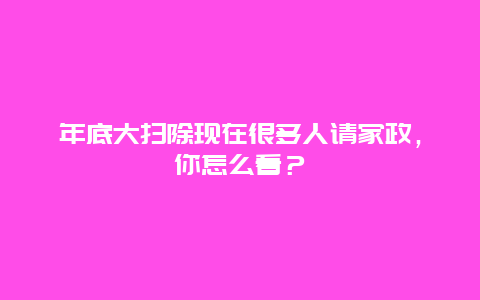 年底大扫除现在很多人请家政，你怎么看？