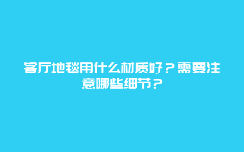 客厅地毯用什么材质好？需要注意哪些细节？