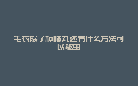 毛衣除了樟脑丸还有什么方法可以驱虫