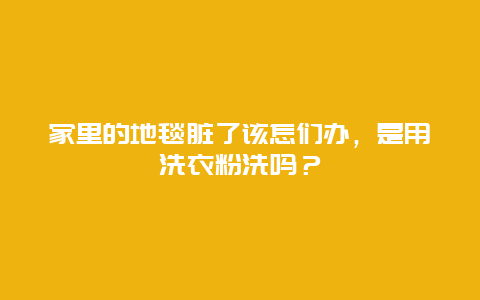 家里的地毯脏了该怎们办，是用洗衣粉洗吗？