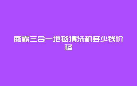 威霸三合一地毯清洗机多少钱价格