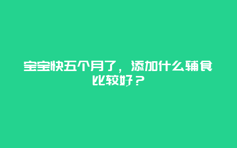 宝宝快五个月了，添加什么辅食比较好？