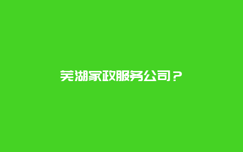 芜湖家政服务公司？