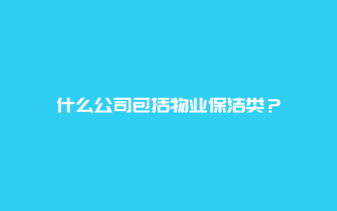 什么公司包括物业保洁类？