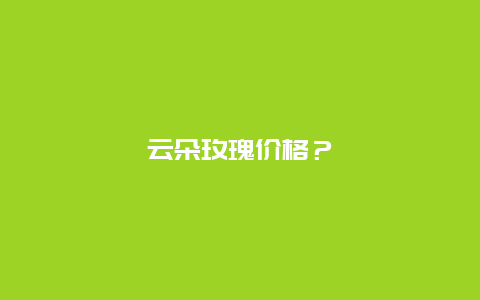 云朵玫瑰价格？