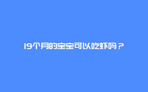 19个月的宝宝可以吃虾吗？