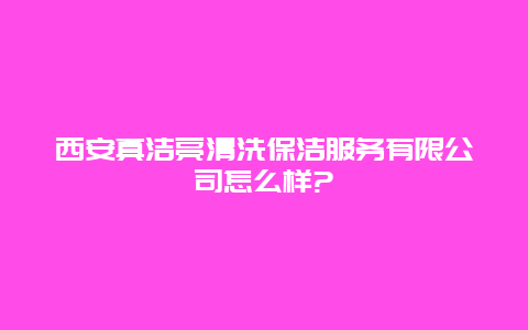 西安真洁亮清洗保洁服务有限公司怎么样?