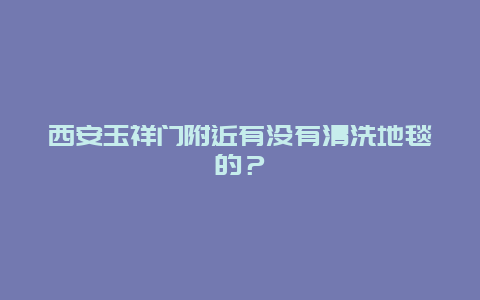 西安玉祥门附近有没有清洗地毯的？