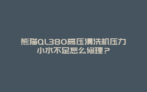 熊猫QL380高压清洗机压力小水不足怎么修理？_http://www.365jiazheng.com_保洁卫生_第1张